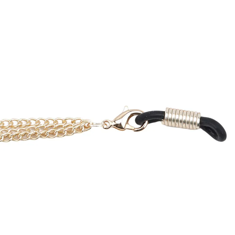 Многослойная цепочка для очков Золотистый металлический шнур солнцезащитных