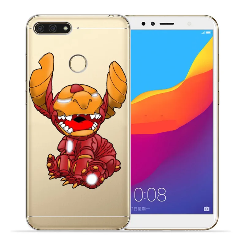 Роскошный Ститч мультфильм marvel для huawei II Y5 Y6 Prime Nova 2 3 4 3I Plus чехол для телефона Coque Etui funda Capinha