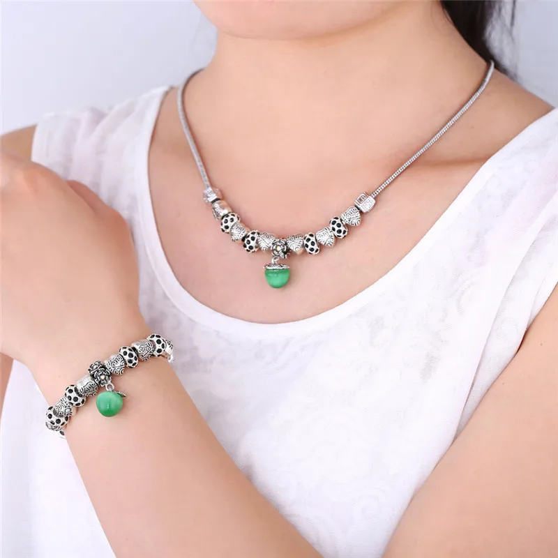 Комплект из колье и браслета с натуральным камнем|necklace set|necklace bracelet jewelry setbead necklace