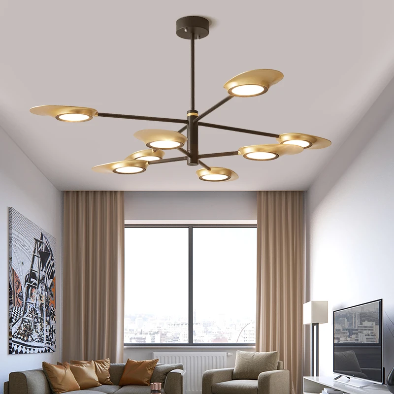 Регулируемая светодиодная люстра MDWELL с абажуром металлическая потолочная лампа