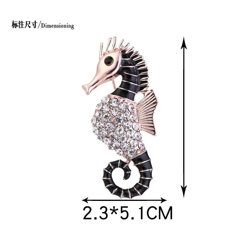 Черная эмалированная кристаллическая морская лошадь животное морской конек