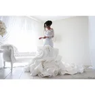 Кружевное Свадебное платье русалки из Саудовской Аравии с длинными рукавами, свадебные платья с королевским шлейфом и пуговицами, вечернее платье с оборками, 2019