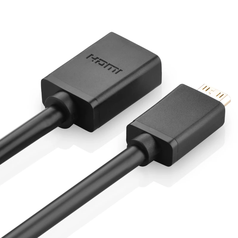 Ugreen Mini HDMI к HDMI Мужской к женскому HDMI Кабель-адаптер M/F конвертер для планшетных ПК ТВ мобильного телефона 1080P