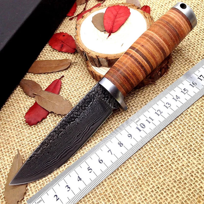 Новый охотничий нож из джунглей Ручная ковка дамасский 58HRC ножи