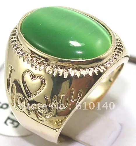 6 шт. ювелирные изделия зеленый опал кольца для мужчин размер 9 #|ring jewelry organizer|jewelry