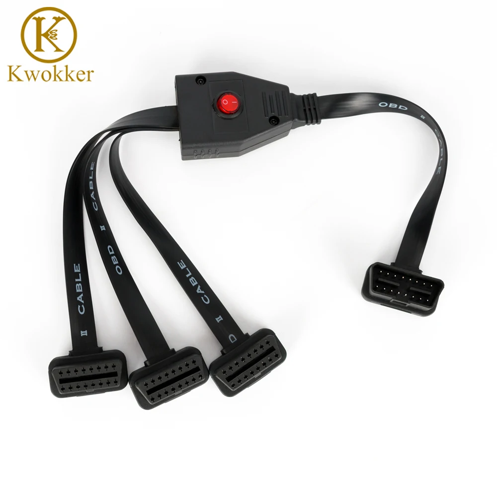 KWOKKER OBD II OBD2 16 Pin разветвитель удлинитель от штекера к гнезду адаптер