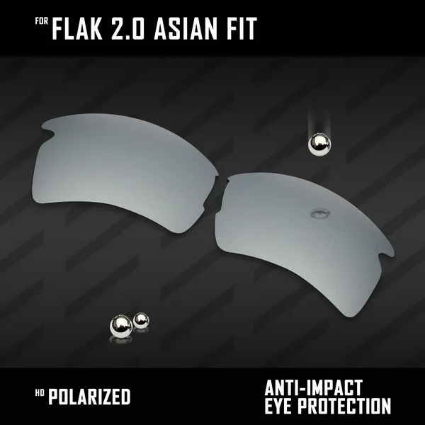 Silver Chrome OOWLIT линзы для замены солнцезащитных очков Оукли Flak 2,0 Asian Fit OO9271 Поляризованные-разноцветные - Цвет линз: Silver Chrome