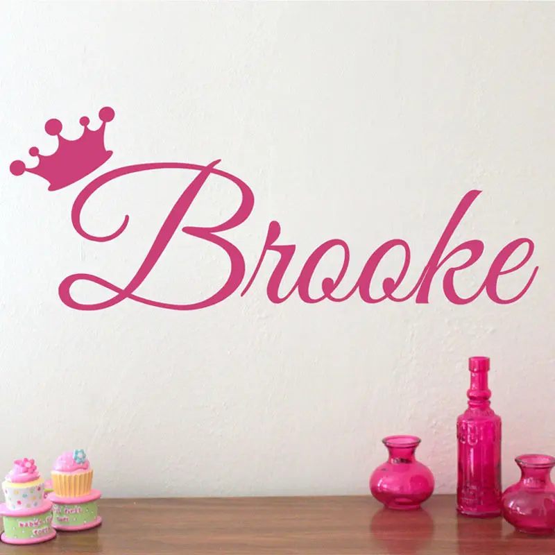 HWHD Принцесса Корона индивидуальные художественные наклейки на заказ Дети Имя