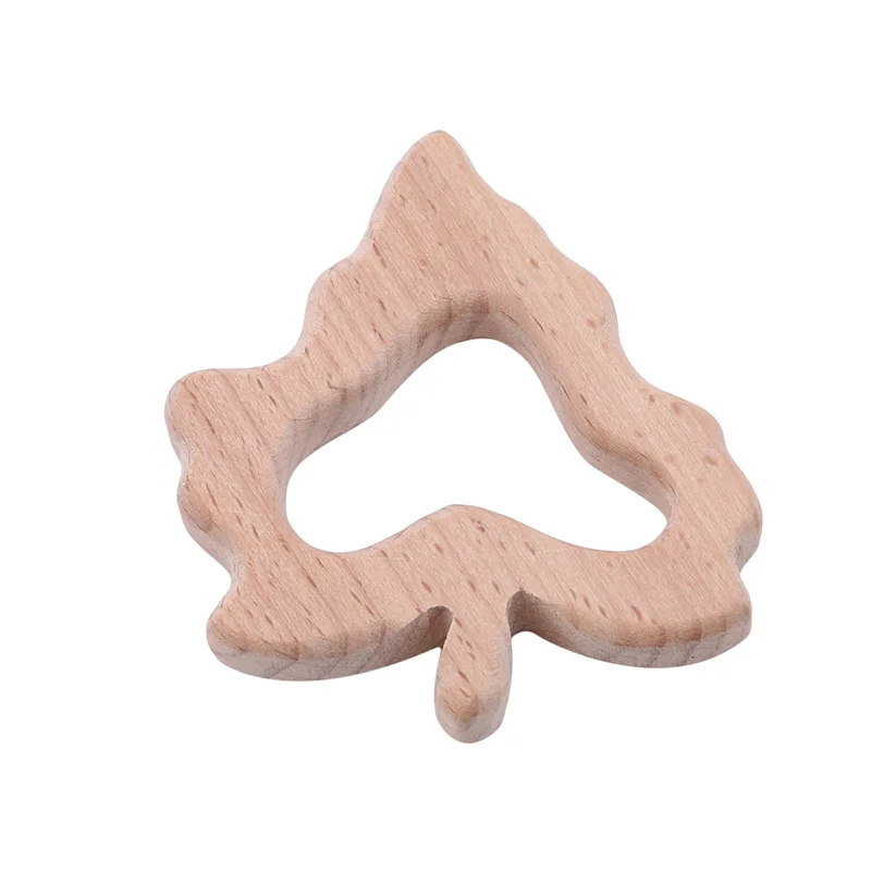 Maple Leaf Kids Baby Wooden Teether Teething Toy Accessory Teeth Development | Мать и ребенок