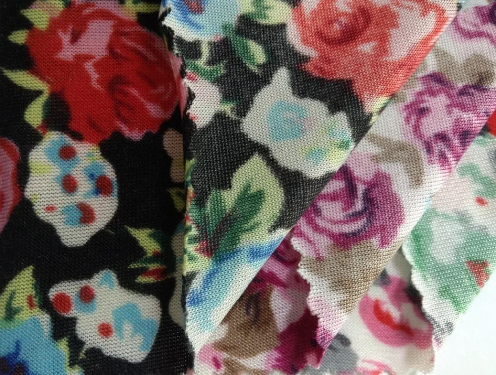 

165cm Width fashion rose printed flower polyester spandex fabric,elastic and elegant,moisture-absorbing,XERY15169