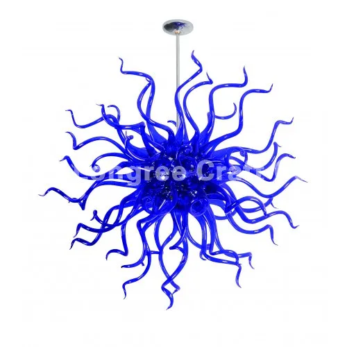 

Modern Minimalist LED Light Source High Quality Contemporary European Style Blue Hand Blown Murano Glass Chandelier