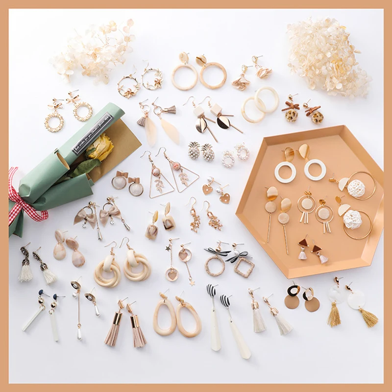 Женские серьги с кисточками абрикосового цвета висячие 26 дизайнов в Корейском