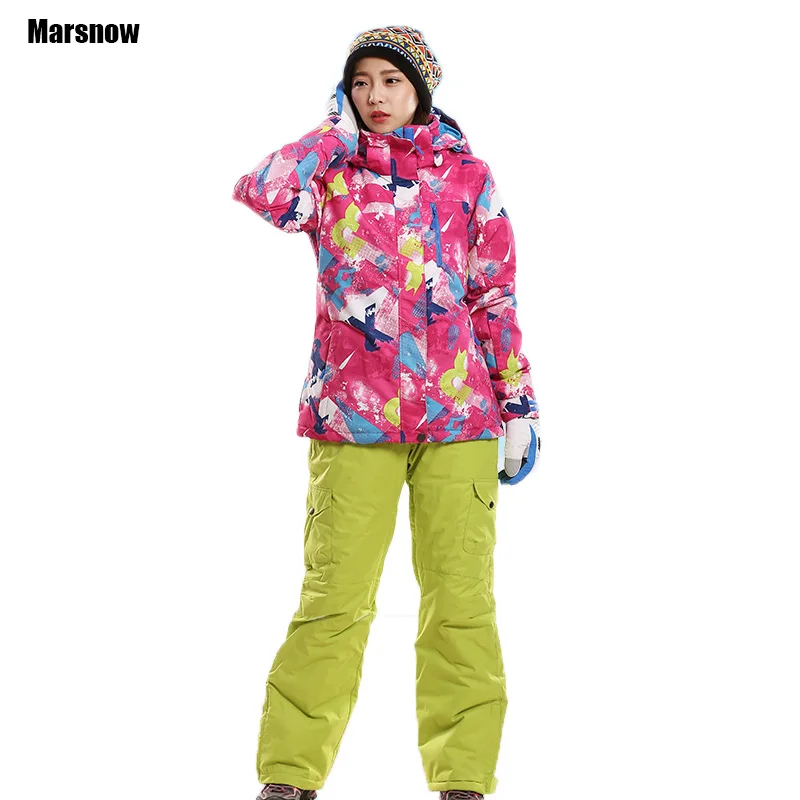 Зимний лыжный костюм для женщин зимние куртка и брюки на открытом воздухе