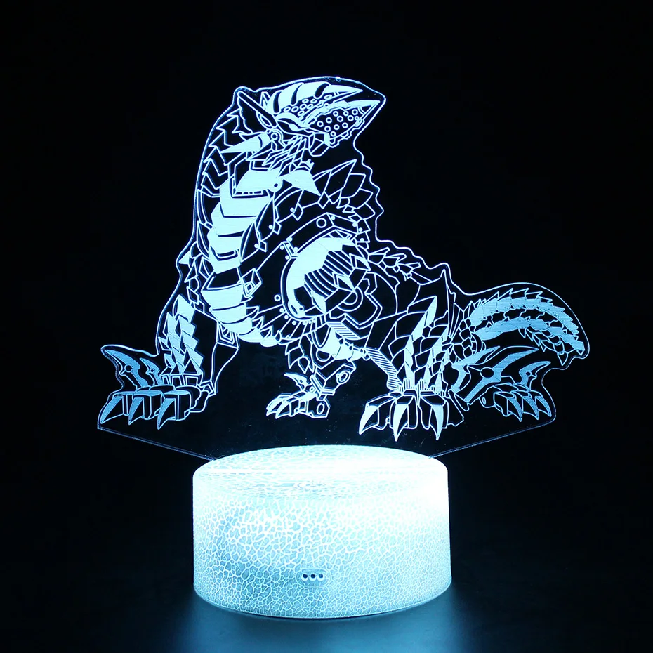 Детские светодиодные фонари игрушки динозавр RGB цвет USB лампа подарки 3d ночник Иллюзия Монстр Охотник Монстры фигура дракона лампа