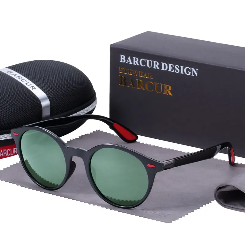 Black G15 BARCUR трендовые TR90 поляризованных солнцезащитных очков Для женщин квадратные очки Для мужчин солнцезащитные очки Винтаж унисекс Мужской UV400 Oculos de sol masculino - Цвет линз: Black G15