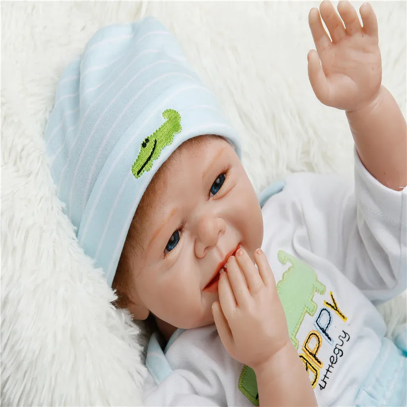 SanyDoll горячая Распродажа силиконовая детская одежда 22 дюйма 55 см с узором