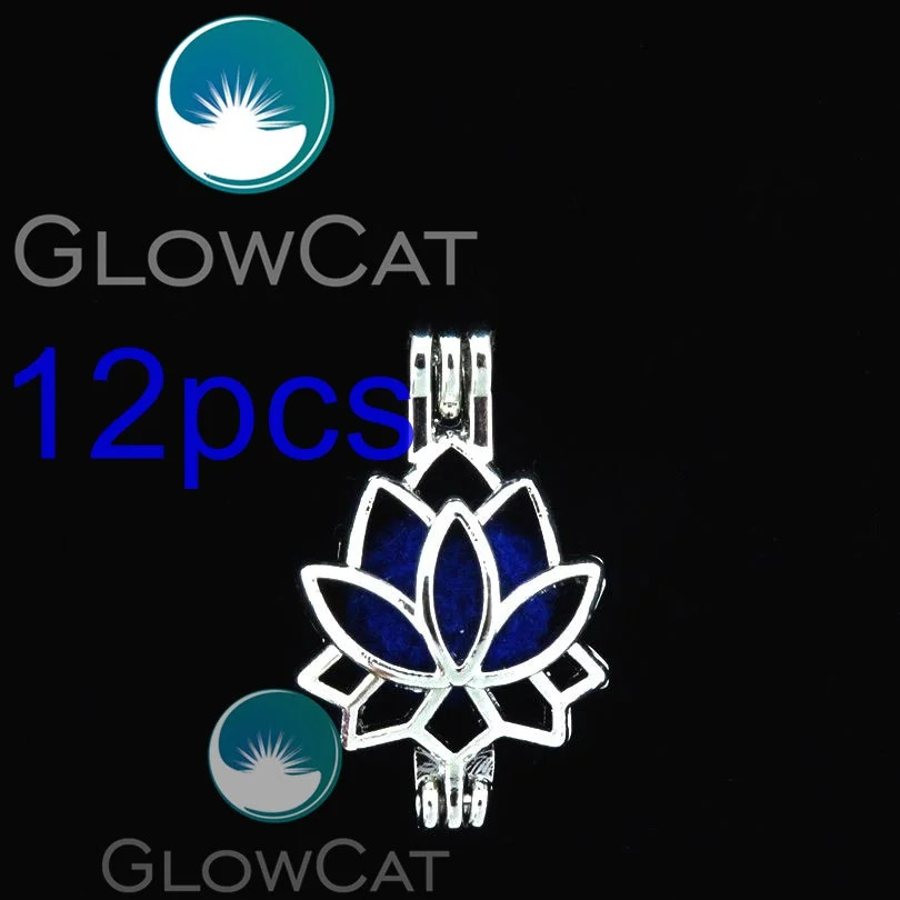 Glowcat 12 шт. r-k52 цветок лотоса Бусины клетка ювелирных изделий Эфирные масла