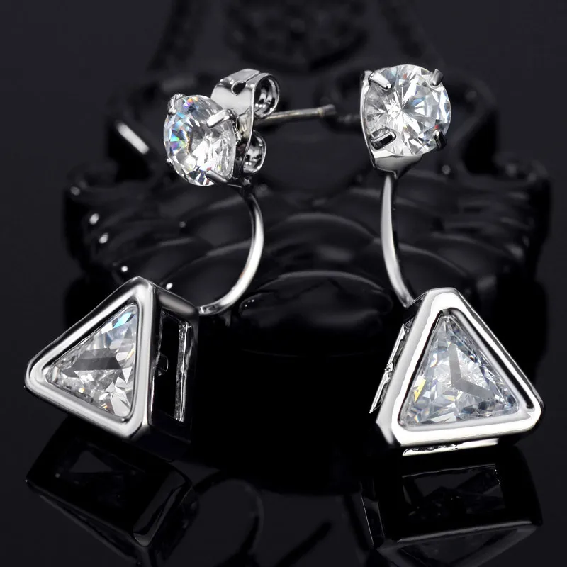 Neoglory Циркон Медь розовое золото Цвет мода двойной Висячие серьги для Для женщин