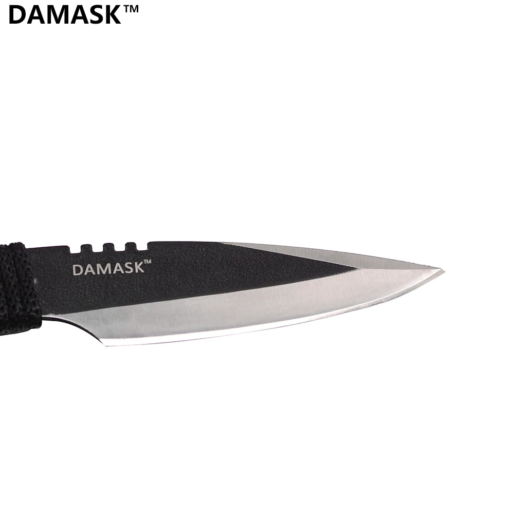 Тактический нож из нержавеющей стали с фиксированным лезвием дамасский Высокое