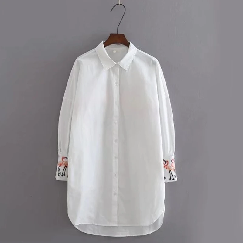 2018 женское винтажное кимоно в европейском стиле с вышивкой журавлей белая