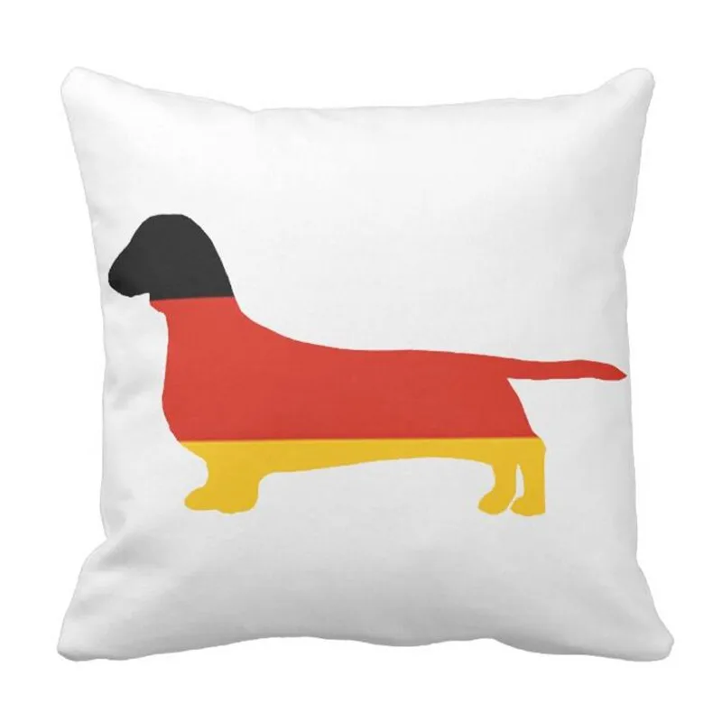 Розовый такса Винер собака на серый наволочка | Дом и сад