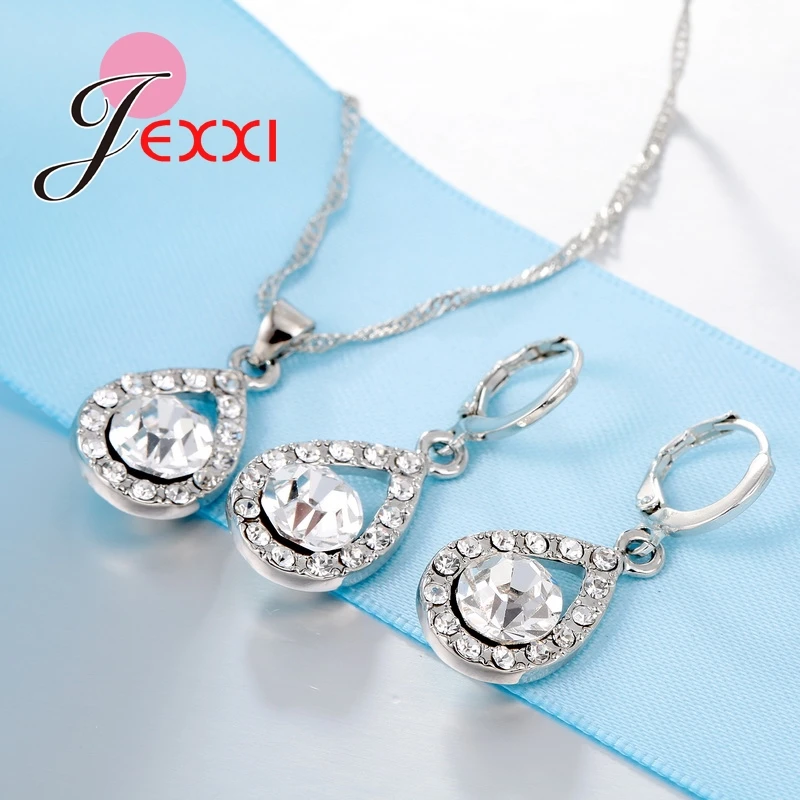 Серьги/кулон/ожерелье женские из серебра 925 пробы|jewelry sets|wholesale jewelry setdrop sets |