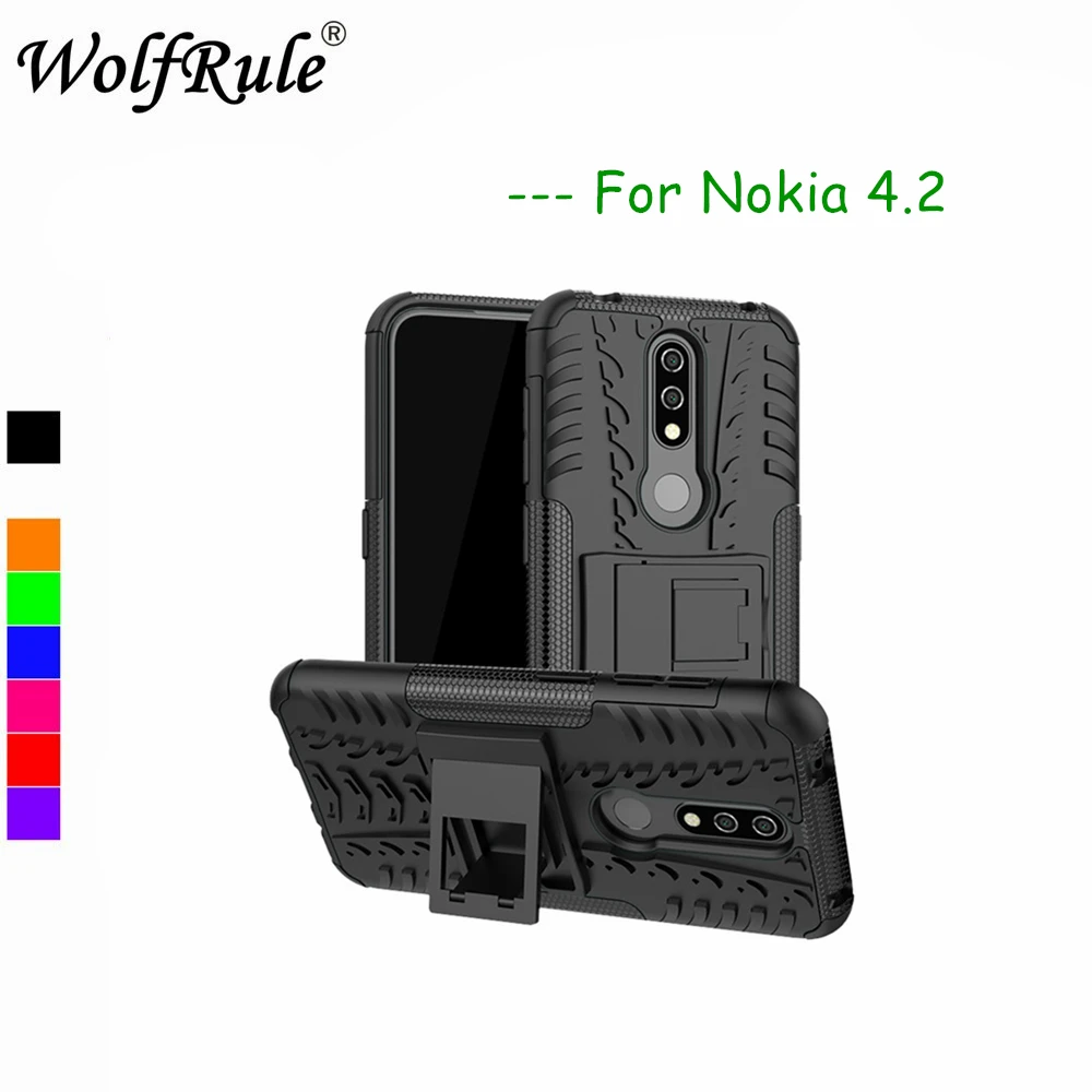 Чехол wolfrole для Nokia 4 2 двухслойный защитный силиконовый чехол телефона с