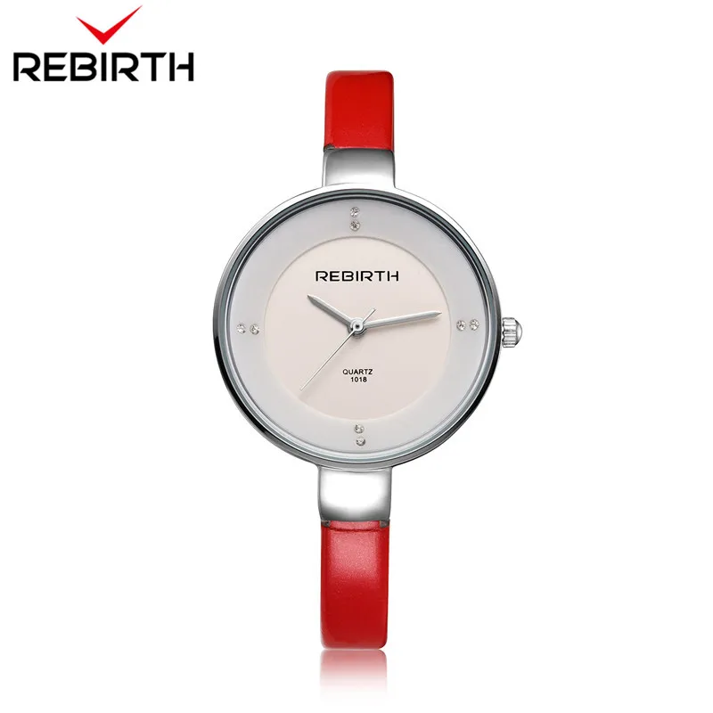 REBIRTH Femmes Montres женские часы повседневные лучший бренд класса люкс кварцевые тонкий