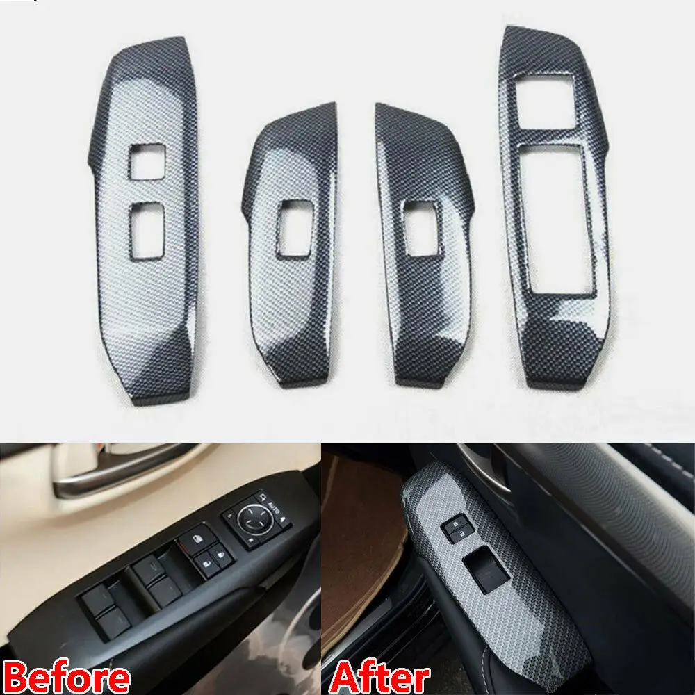 BBQ@FUKA ABS Carbon Fiber style Car Window Lift Frame Cover Trim car sticker for LEXUS NX 200T NX300H accessories |