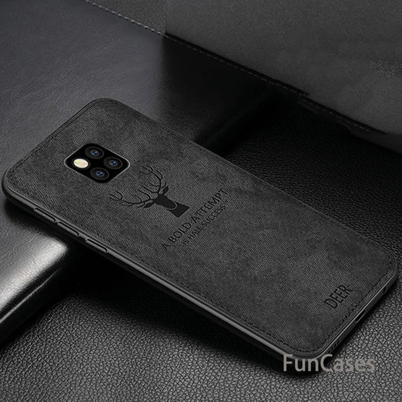 Для huawei P20 чехол с оленем тканевый для телефона Pro Мягкая силиконовая Ткань задняя