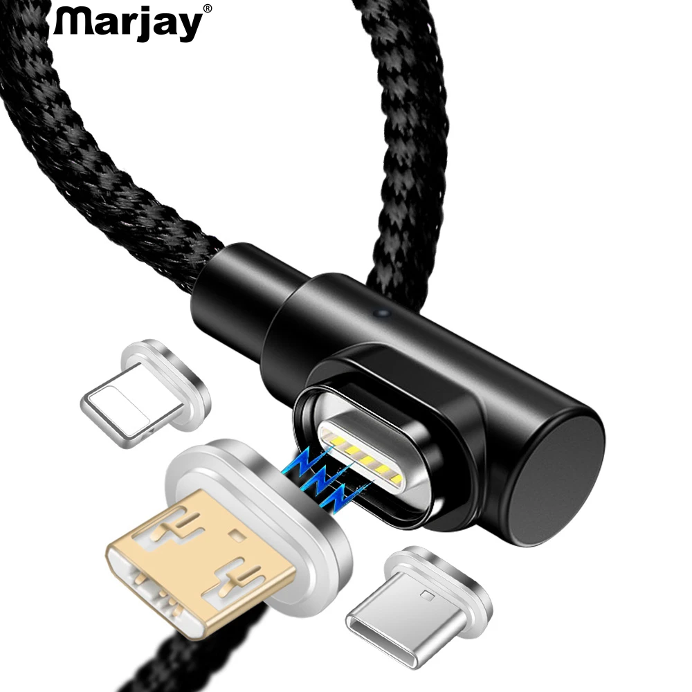 Marjay 1 м 2 Магнитный кабель Micro usb type C для samsung Xiaomi магнитное зарядное устройство iPhone