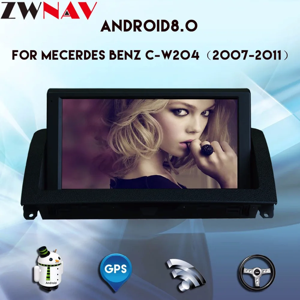 " Android 8,0 автомобильный мультимедийный плеер для Mercedes Benz C Class W204 2007-2011 с gps навигацией DVD USB AUX SD WiFi 8 ядерный 4+ 32