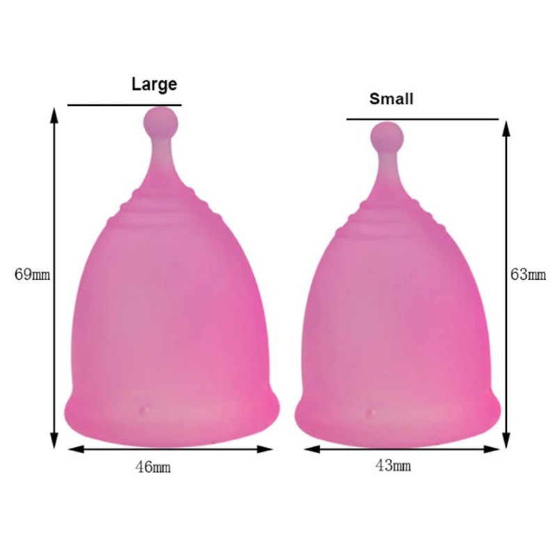 

2size Medical Silicone Menstrual Cup Lady Women Period Cup Feminine Hygiene Menstrual Silicone Cup Soft Menstrual Cup