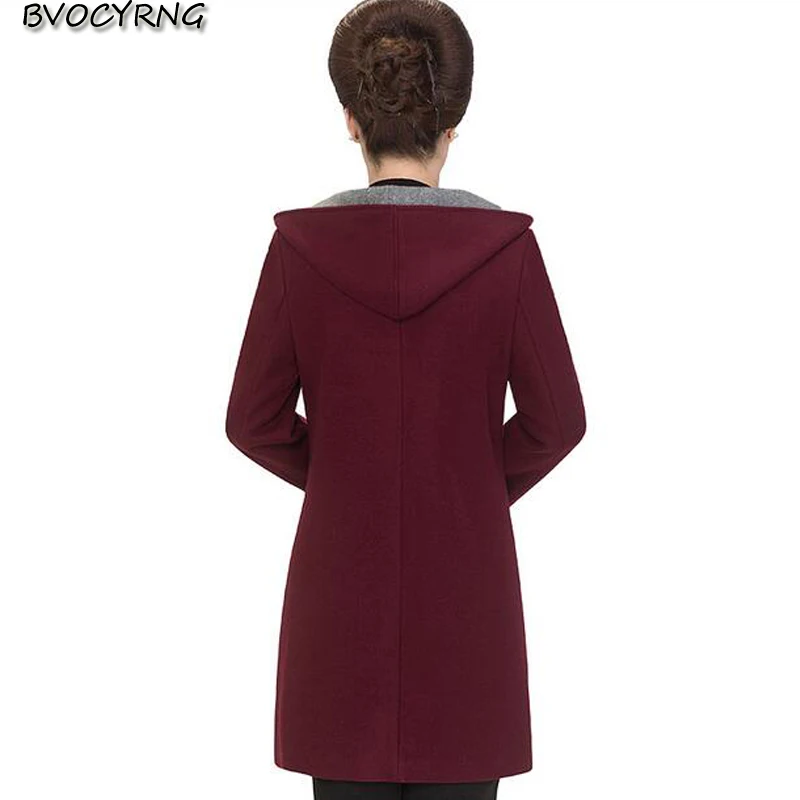 Новинка осенне-зимнее женское пальто куртка с капюшоном средней длины Модная