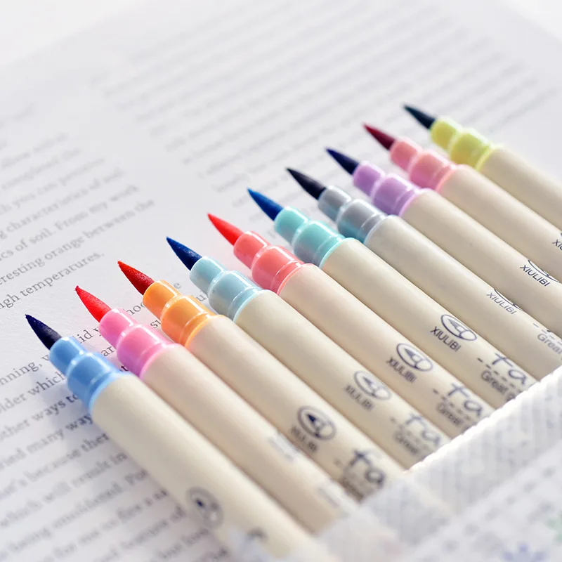 

10Colors/set art Marker Pen calligraphy drawing Scrapbooking Crafts Soft Brush Pen Art Marker Pen For Stationery School Supplies