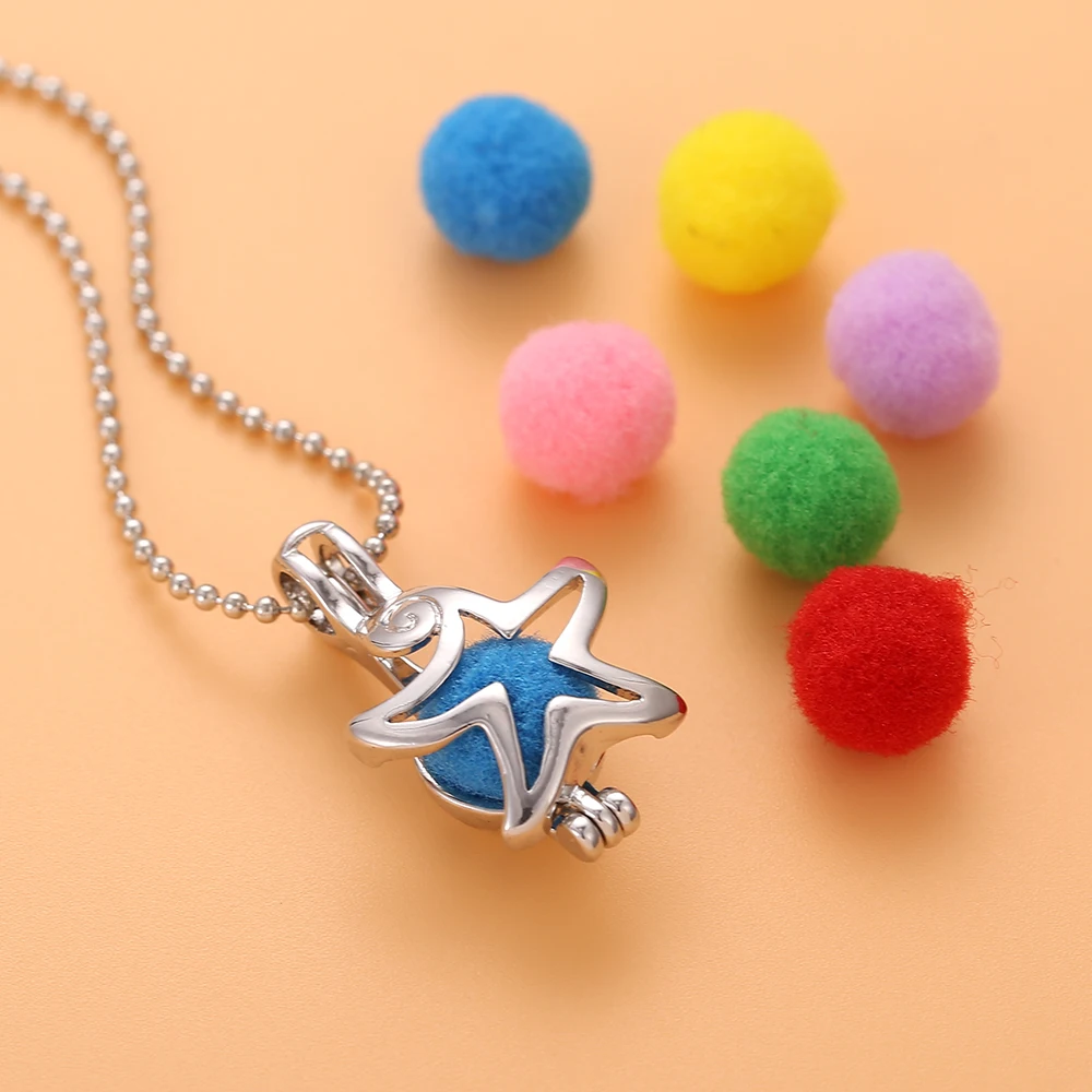 Серебряные Звезды Подвеска для ароматерапии Цепочки и ожерелья подвеска DIY Для