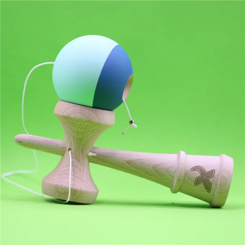 Резина 70/30 Сплит Kendama, 4 цвета на выбор, с прядильной бусинкой, большой традиционный Кен, изготовлен из бука, 18 см резиновая кендама