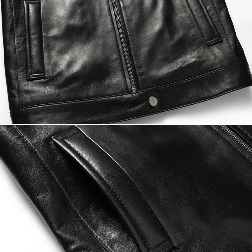 Продвижение овчины кожаная куртка Мужская короткая верхняя одежда пальто oдежда