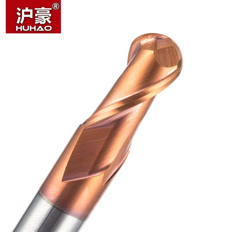 HUHAO 1pc HRC50 Tapered Ball Nose End Mill Tungsten Coated Head Cutter Steel R0.5 R6mm CNC Engraving Bit|cnc engraving bits|engraving bitsball nose |