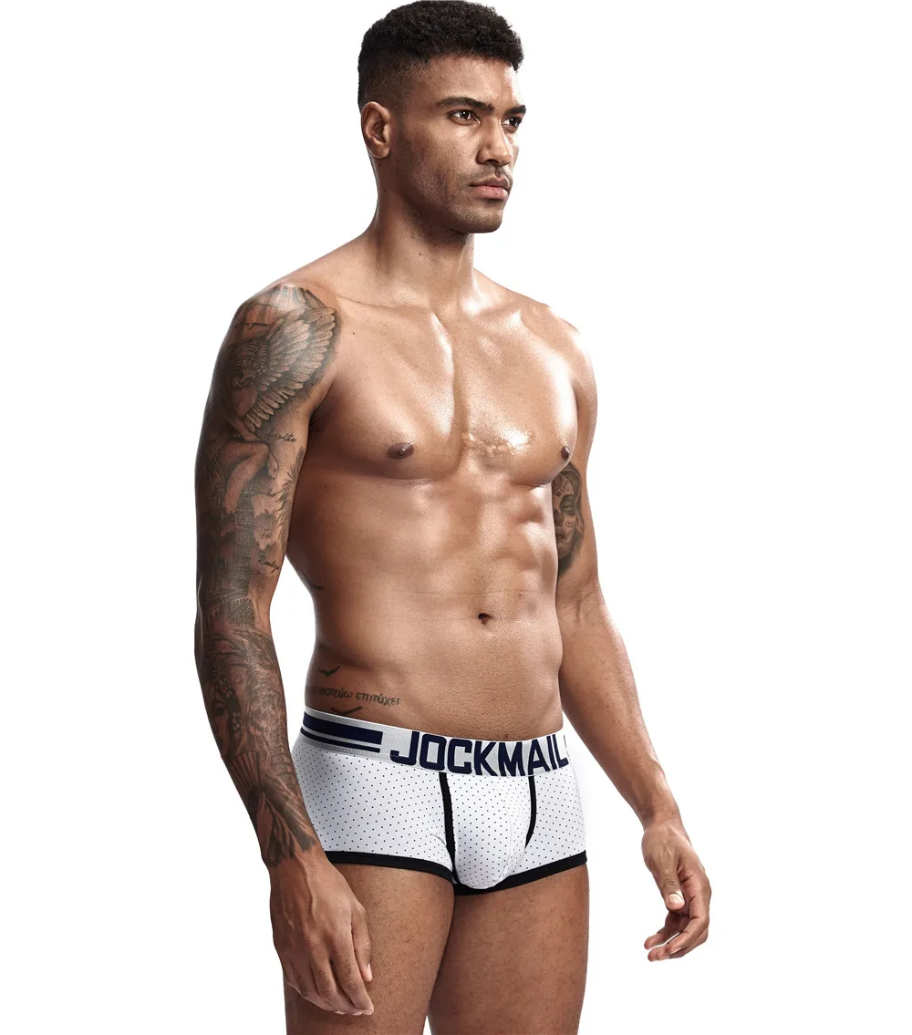 JOCKMAIL, Мужская модная одежда, Cueca, боксеры, homme, хлопковое Мужское нижнее белье, боксеры, u-образные выпуклые мужские трусы, мужские боксеры