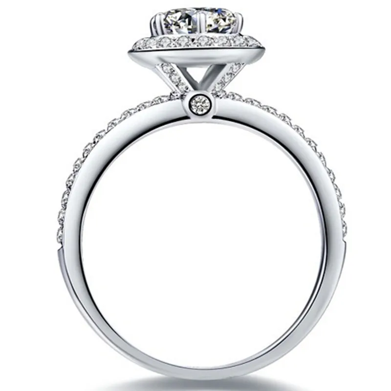 

1Carat White Gold 14K Round Vogue Test Positive Moissanite Anniversary Ring For Women Lovely Design Bridal Ring Free Shipping