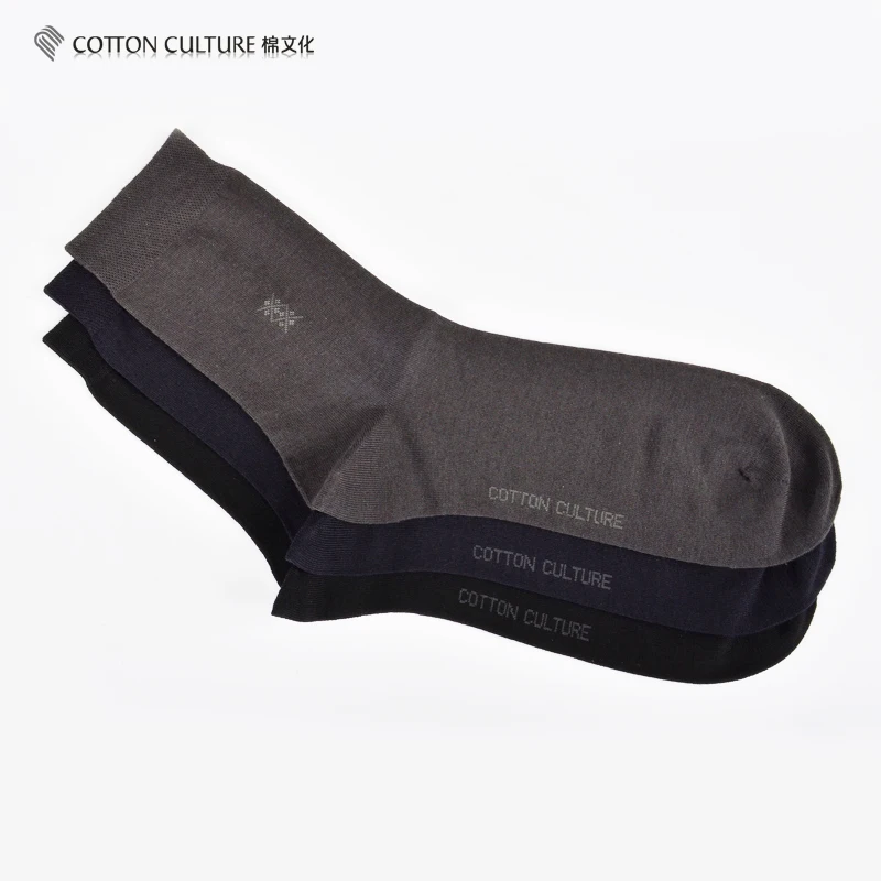 Cottonculture 2018 Для мужчин Хлопковые носки дышащие однотонные Черный серый цвет 1 пара