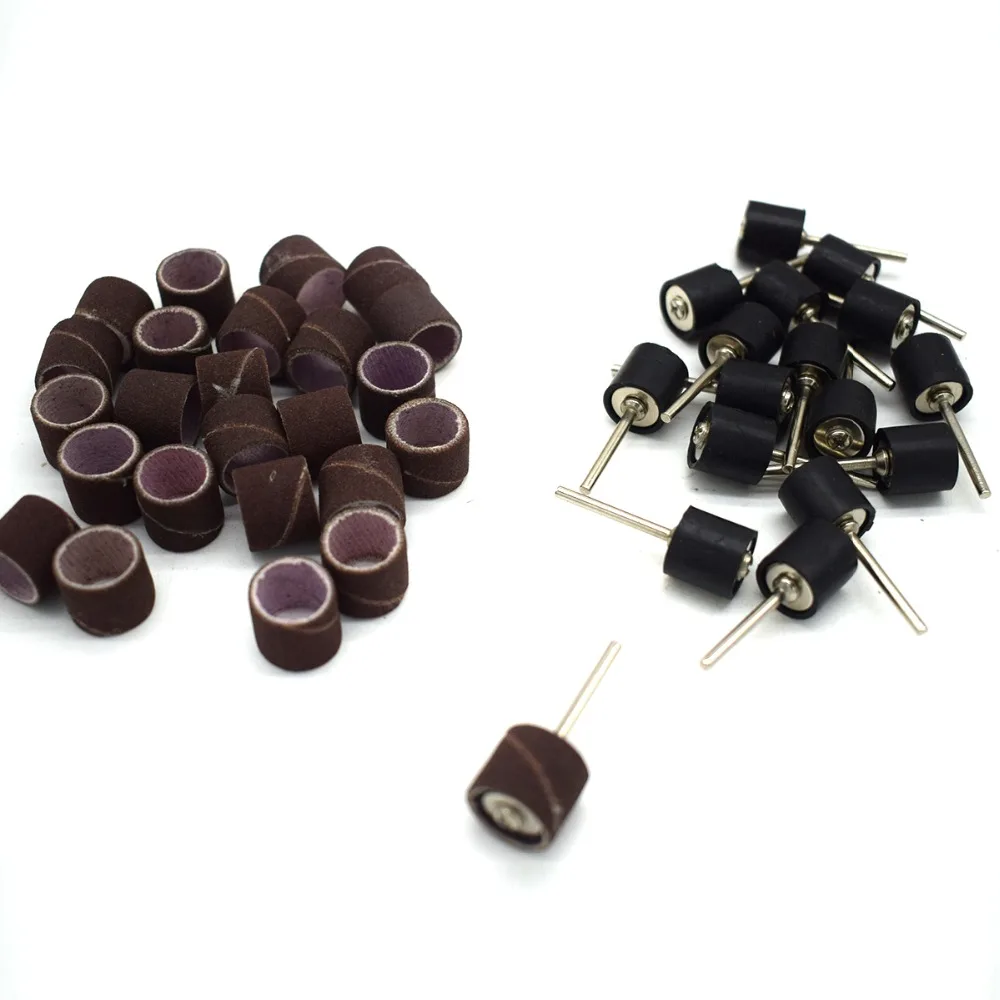 

100pcs Sanding Bands with Drum Sander for Drill Bits Machine Grinding Sand Ring Dremel Accessories