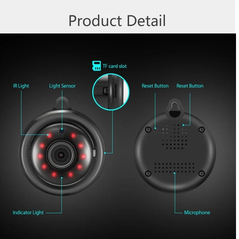 Домашняя безопасность V380 2 1 мм объектив 720P беспроводной мини WIFI ночного видения