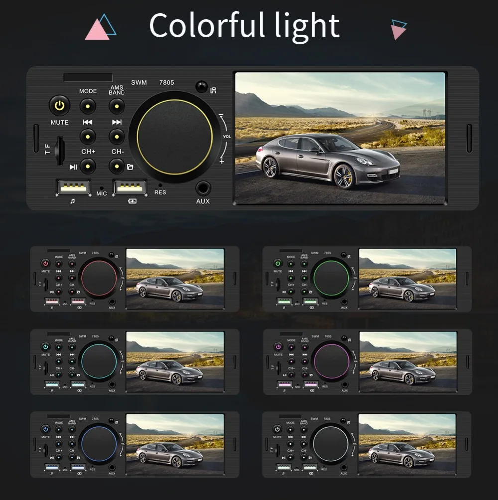 Автомобильный аудио автомобильный Радио 1 din Поддержка камеры заднего вида Bluetooth