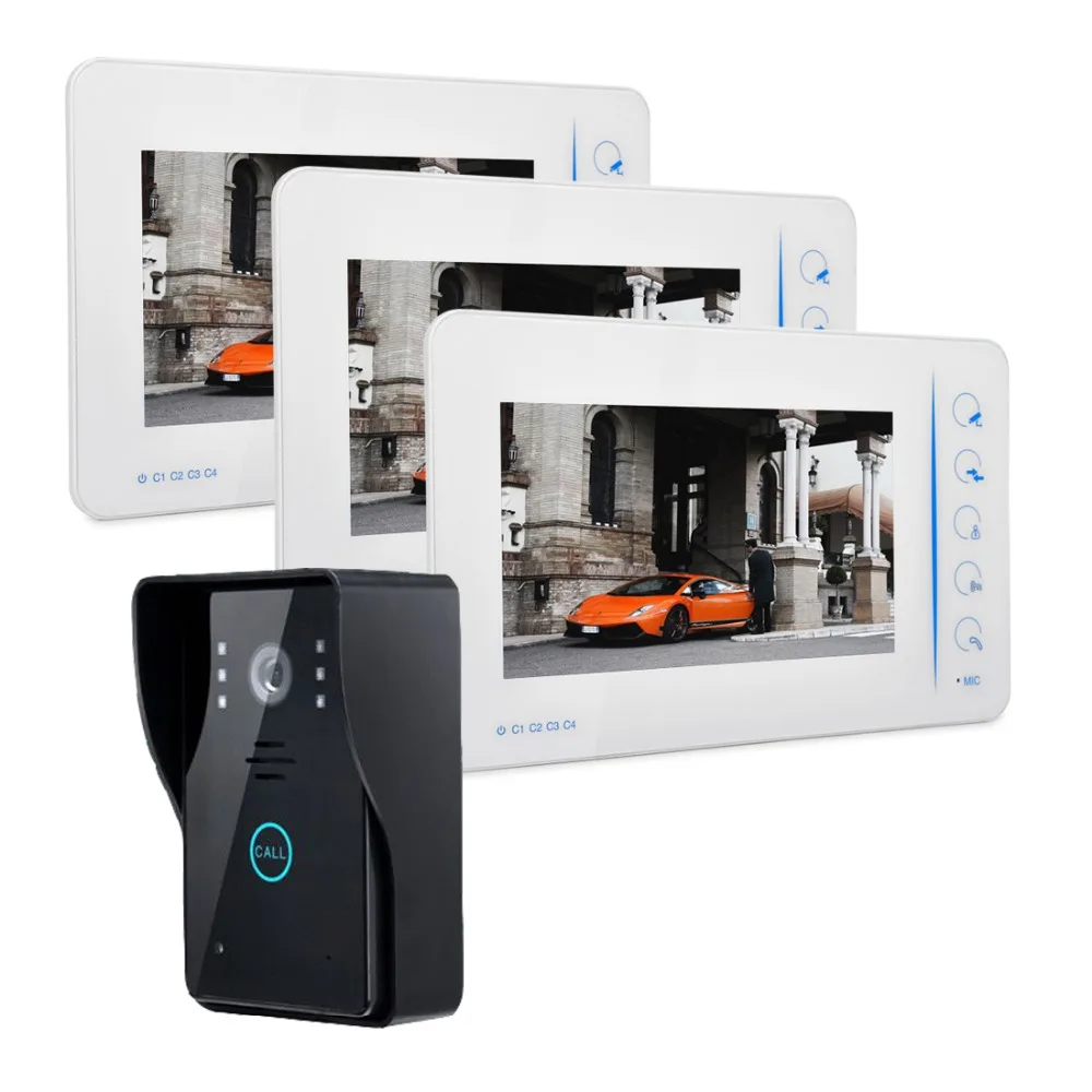 

CCTV Camera 7" Color Video Door Phone Doorbell Video Intercom Doorphone IR Night Vision Camera Doorbell for Apartment Security