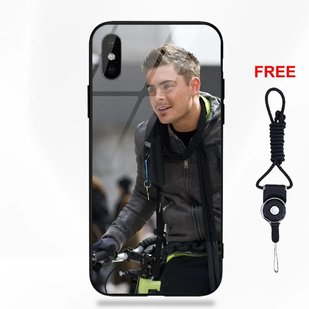 Soft TPU Frame+Tempered Glass Case Accessories Zac Efron Douchey Picture For Apple iPhone 5 5C 5S SE 6 6S 7 8 Plus X XS Max XR | Мобильные