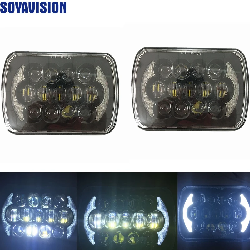 Новинка 2017 светодиодные фары 5 ''x 7'' 6 105 Вт черные для Jeep Wrangler YJ Cherokee XJ H6054 H5054