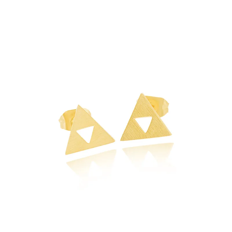 10 пар золотого цвета Legend of Zelda Triforce серьги-гвоздики для женщин и мужчин треугольные серьги Модные Aros нержавеющая сталь серьги