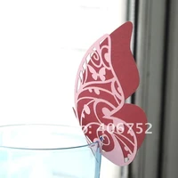 free logo hot sell customizable in various color paper laser cut christmas place cards for wine glass